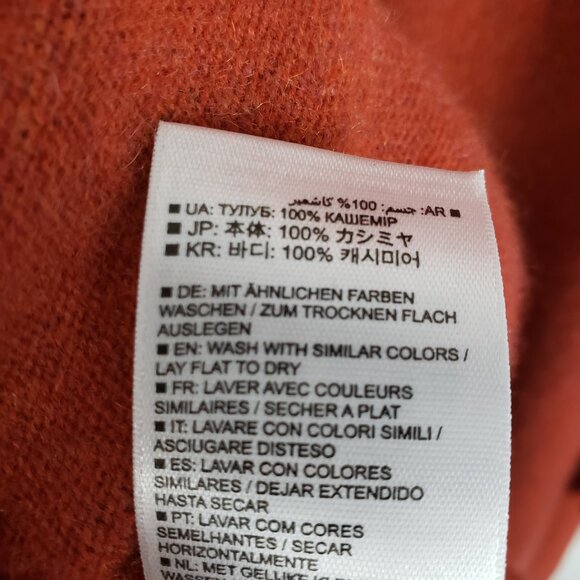 Allude Cashmere Cardigan Open Front Rust Orange Longline Womens Size Small - Picture 8 of 8